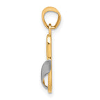 10k and White Rhodium Flip-Flop Charm