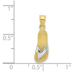 10k and White Rhodium Flip-Flop Charm