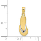 10K and White Rhodium Flip-Flop Charm