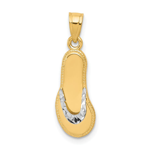 10K and White Rhodium Flip-Flop Charm