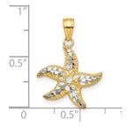 10K and White Rhodium Starfish Charm