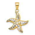 10K and White Rhodium Starfish Charm