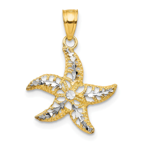 10K and White Rhodium Starfish Charm