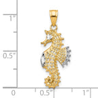 10K and White Rhodium Seahorse Charm