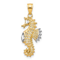 10K and White Rhodium Seahorse Charm