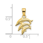 10k Triple Dolphins Charm