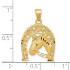10K Horseshoe with Horse Charm