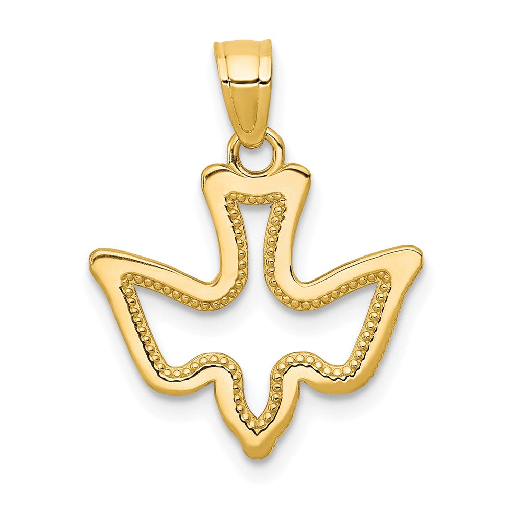 10k Polished Cut-out Dove Charm