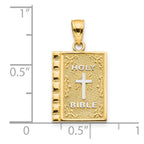 10K and White Rhodium HOLY BIBLE Charm