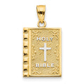 10K and White Rhodium HOLY BIBLE Charm