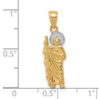 10K and White Rhodium Saint Jude Charm