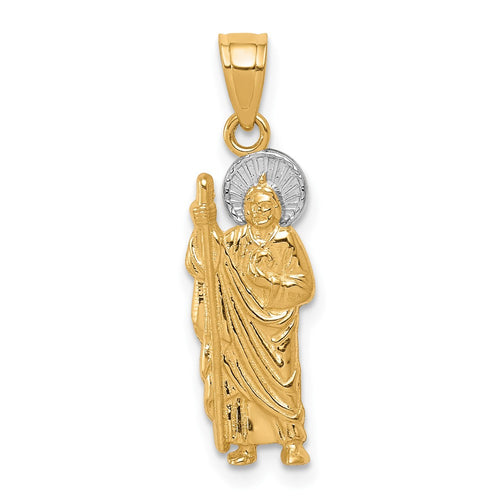 10K and White Rhodium Saint Jude Charm