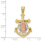 10k Two-tone and White Rhodium Mariner Blessed Mother Pendant