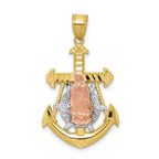 10k Two-tone and White Rhodium Mariner Blessed Mother Pendant