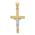 10K and White Rhodium Crucifix Pendant