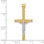 10K and White Rhodium Crucifix Pendant