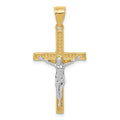 10K and White Rhodium Crucifix Pendant