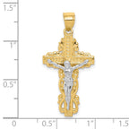 10K and White Rhodium Crucifix Pendant