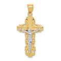 10K and White Rhodium Crucifix Pendant