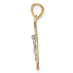 10K and White Rhodium Small Crucifix Pendant