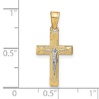 10K and White Rhodium Small Crucifix Pendant