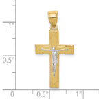 10K and White Rhodium Crucifix Pendant