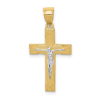 10K and White Rhodium Crucifix Pendant