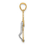 10K and White Rhodium Filigree Crucifix Pendant