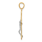 10K and White Rhodium Diamond-Cut Crucifix Pendant