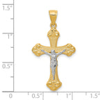 10K and White Rhodium Crucifix Pendant