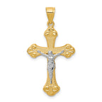 10K and White Rhodium Crucifix Pendant