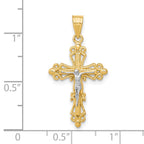 10K and White Rhodium Crucifix Pendant