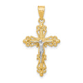 10K and White Rhodium Crucifix Pendant
