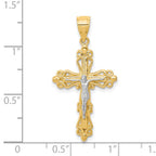 10K and White Rhodium Crucifix Pendant