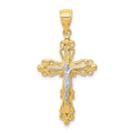 10K and White Rhodium Crucifix Pendant