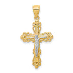 10K and White Rhodium Crucifix Pendant