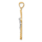 10K and White Rhodium Passion Crucifix Pendant