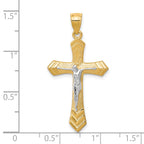 10K and White Rhodium Passion Crucifix Pendant