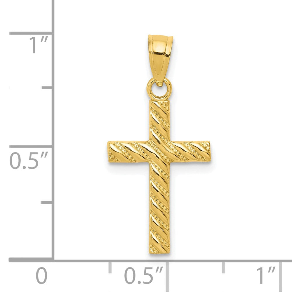 10k Textured Cross Pendant