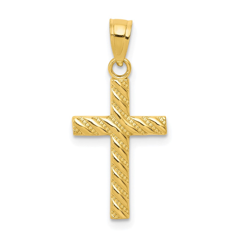 10k Textured Cross Pendant