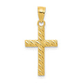 10k Textured Cross Pendant