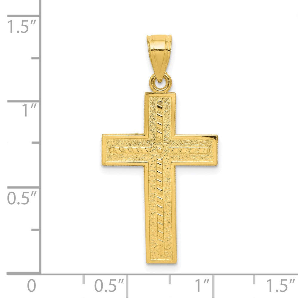 10k Textured Cross Pendant