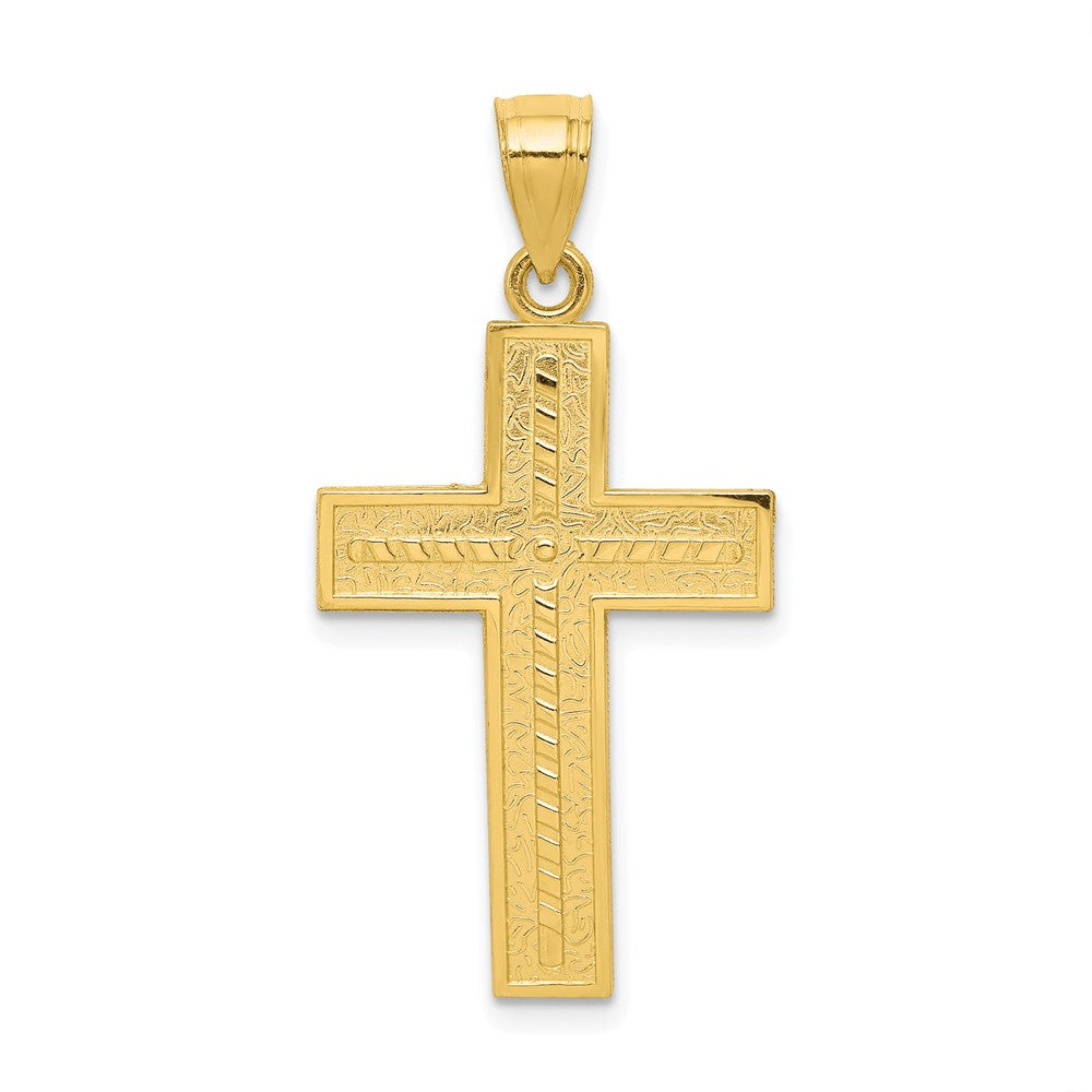 10k Textured Cross Pendant