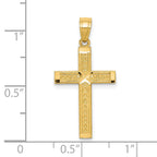 10k Diamond-cut Cross Pendant
