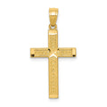 10k Diamond-cut Cross Pendant