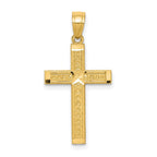 10k Diamond-cut Cross Pendant