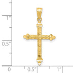 10k Budded Cross Pendant