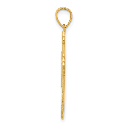 10k Budded Cross Pendant