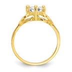 10k Polished CZ Hearts Baby Ring
