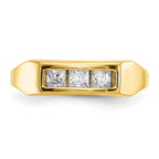 10k Polished 3-Stone CZ Baby / Childs Channel Ring